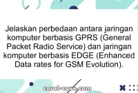 Jelaskan perbedaan antara jaringan komputer berbasis GPRS (General Packet Radio Service) dan jaringan komputer berbasis EDGE (Enhanced Data rates for GSM Evolution).